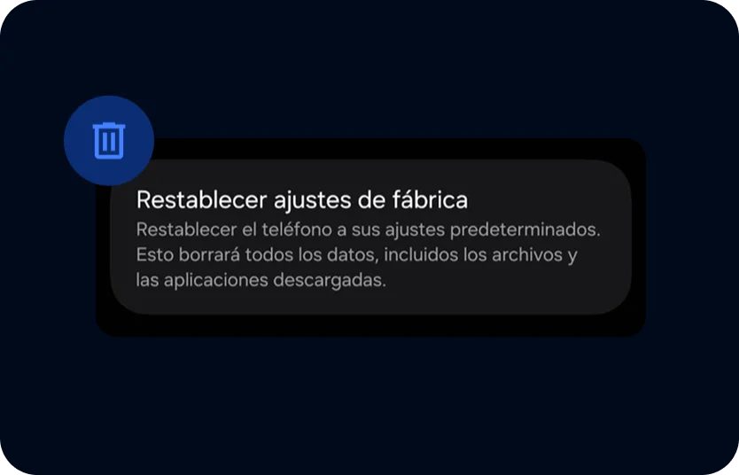 Borra tu dispositivo si no es nuevo de fábrica